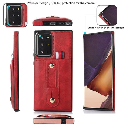 For Samsung Galaxy Note20 Ultra 5G / Note20 Ultra Cell Phone Case Anti-drop Kickstand Cover with Card Holder