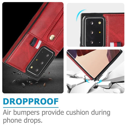 For Samsung Galaxy Note20 Ultra 5G / Note20 Ultra Cell Phone Case Anti-drop Kickstand Cover with Card Holder