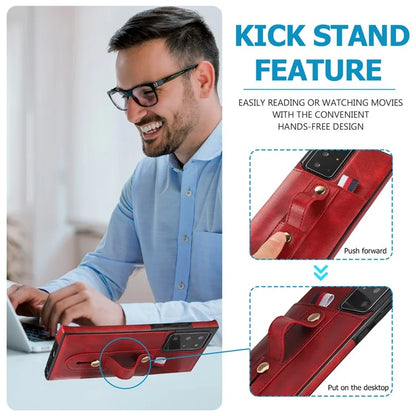 For Samsung Galaxy Note20 Ultra 5G / Note20 Ultra Cell Phone Case Anti-drop Kickstand Cover with Card Holder