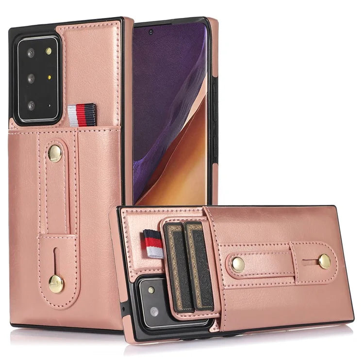 For Samsung Galaxy Note20 Ultra 5G / Note20 Ultra Cell Phone Case Anti-drop Kickstand Cover with Card Holder