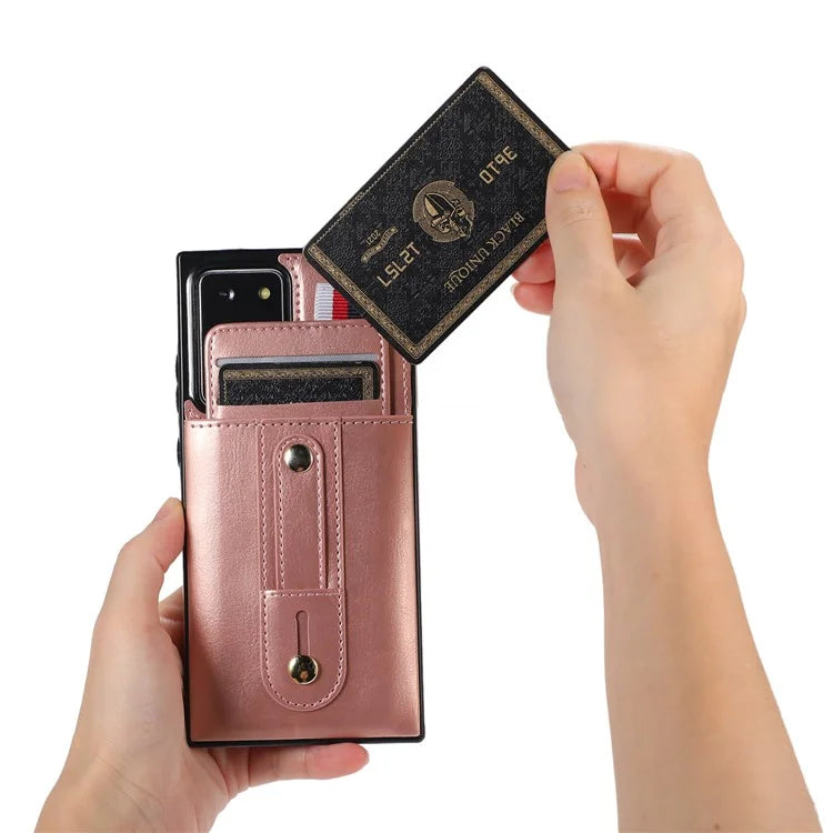 For Samsung Galaxy Note20 Ultra 5G / Note20 Ultra Cell Phone Case Anti-drop Kickstand Cover with Card Holder