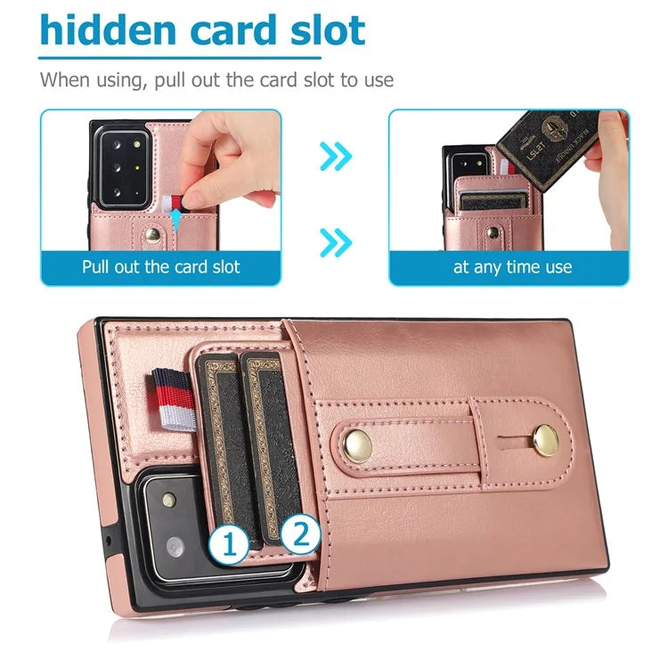 For Samsung Galaxy Note20 Ultra 5G / Note20 Ultra Cell Phone Case Anti-drop Kickstand Cover with Card Holder