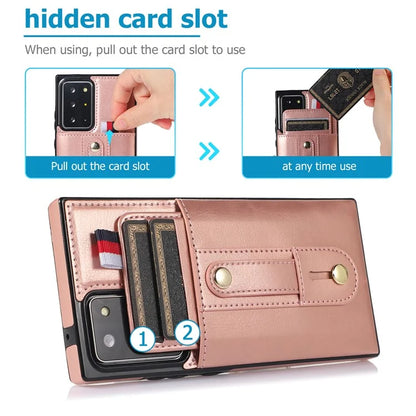 For Samsung Galaxy Note20 Ultra 5G / Note20 Ultra Cell Phone Case Anti-drop Kickstand Cover with Card Holder