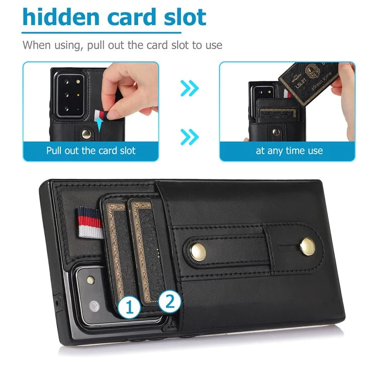 For Samsung Galaxy Note20 Ultra 5G / Note20 Ultra Cell Phone Case Anti-drop Kickstand Cover with Card Holder