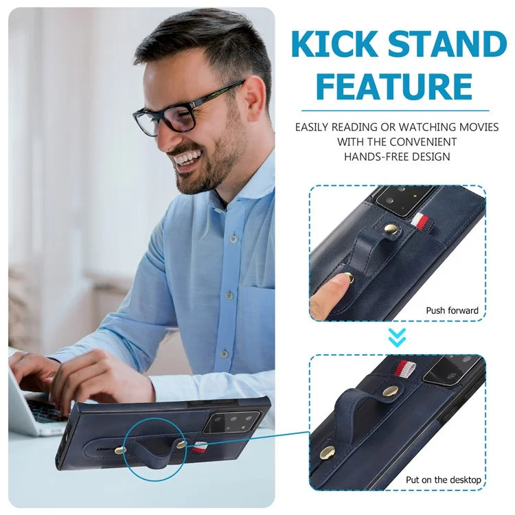 For Samsung Galaxy Note20 Ultra 5G / Note20 Ultra Cell Phone Case Anti-drop Kickstand Cover with Card Holder