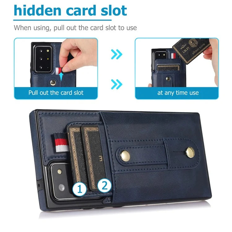 For Samsung Galaxy Note20 Ultra 5G / Note20 Ultra Cell Phone Case Anti-drop Kickstand Cover with Card Holder
