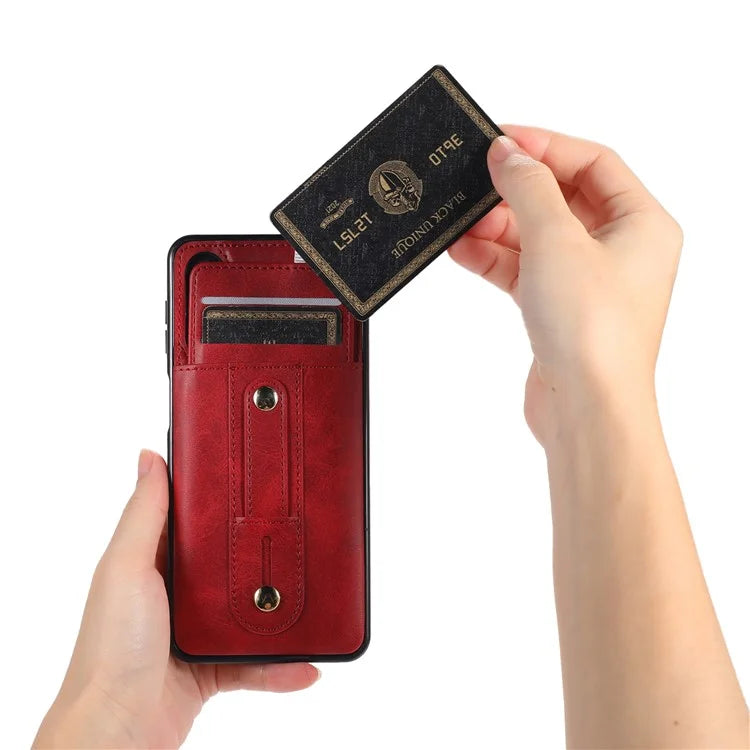 For Samsung Galaxy A53 5G Cell Phone Case PU Leather+TPU Back Cover with Hidden Card Holder