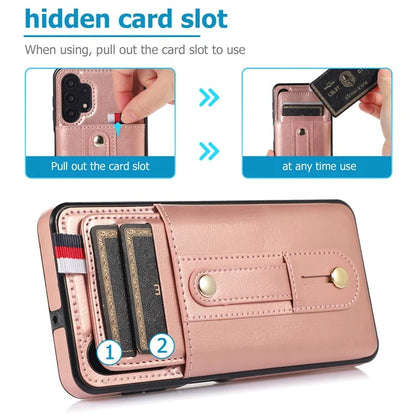 For Samsung Galaxy A53 5G Cell Phone Case PU Leather+TPU Back Cover with Hidden Card Holder