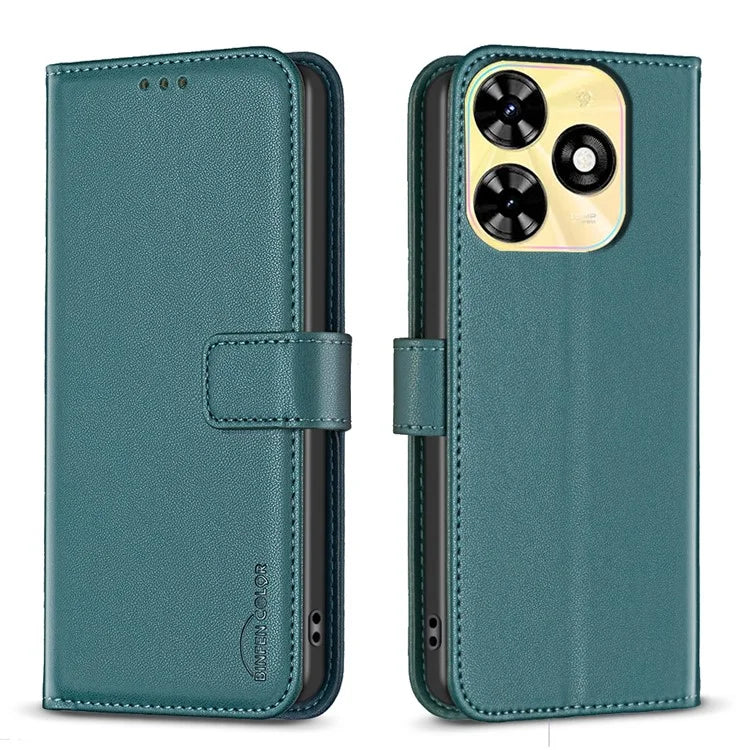 BINFEN COLOR BF17 For Transsion Infinix Smart 8 4G Leather Cover Viewing Stand Wallet Phone Case