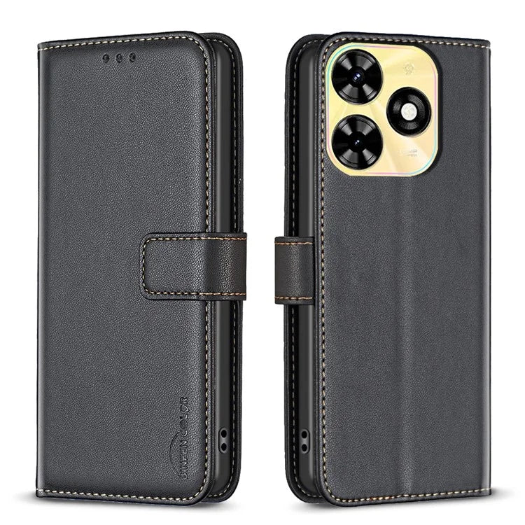BINFEN COLOR BF17 For Transsion Infinix Smart 8 4G Leather Cover Viewing Stand Wallet Phone Case