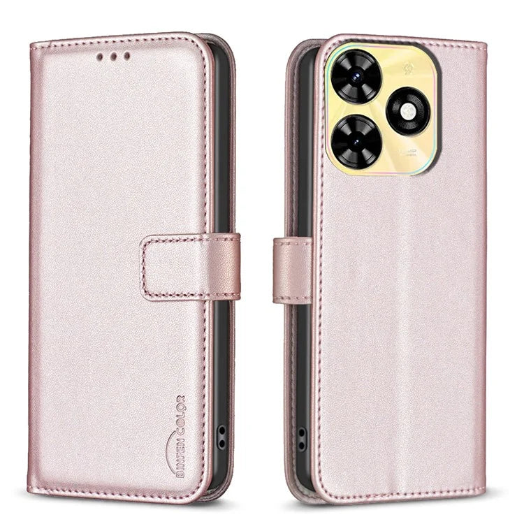 BINFEN COLOR BF17 For Transsion Infinix Smart 8 4G Leather Cover Viewing Stand Wallet Phone Case