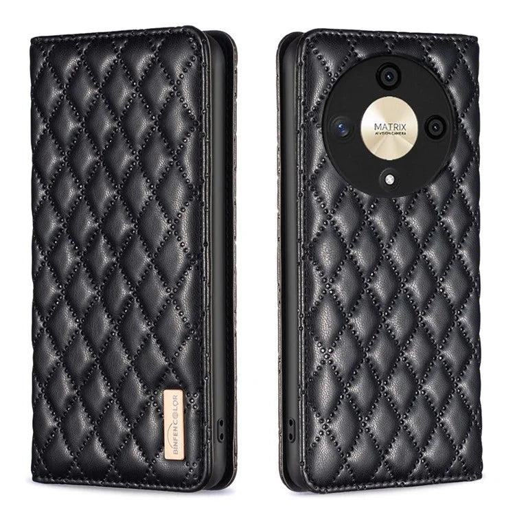 BINFEN COLOR BF Style-16 For Honor X9b 5G / Magic6 Lite 5G Leather Case Card Slot Stand Phone Cover