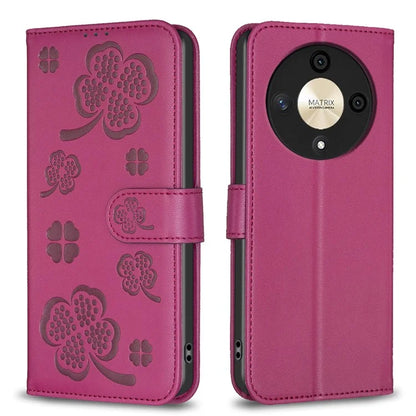 For Honor X9b 5G / Magic6 Lite 5G Case Wallet Leather Case Imprinted Clover Pattern