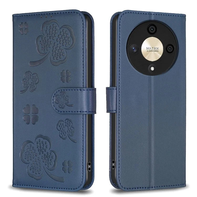 For Honor X9b 5G / Magic6 Lite 5G Case Wallet Leather Case Imprinted Clover Pattern