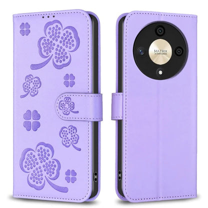 For Honor X9b 5G / Magic6 Lite 5G Case Wallet Leather Case Imprinted Clover Pattern