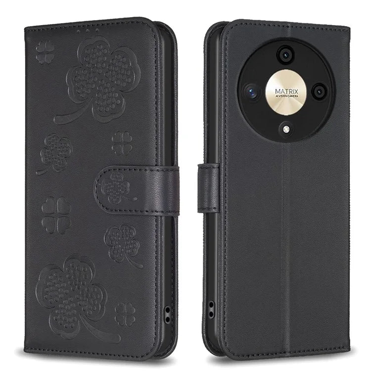 For Honor X9b 5G / Magic6 Lite 5G Case Wallet Leather Case Imprinted Clover Pattern