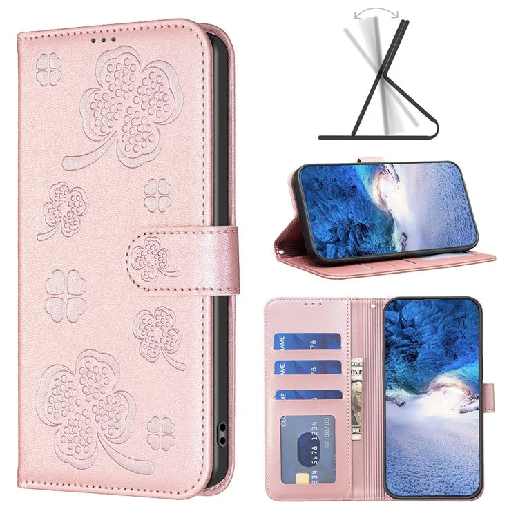 For Honor X9b 5G / Magic6 Lite 5G Case Wallet Leather Case Imprinted Clover Pattern