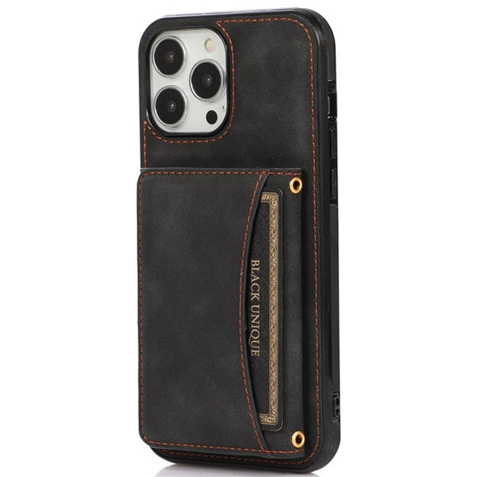 For iPhone 12 Pro Max 6.7 inch Cell Phone Case Tri-fold Wallet Anti-scratch PU Leather+TPU Cover