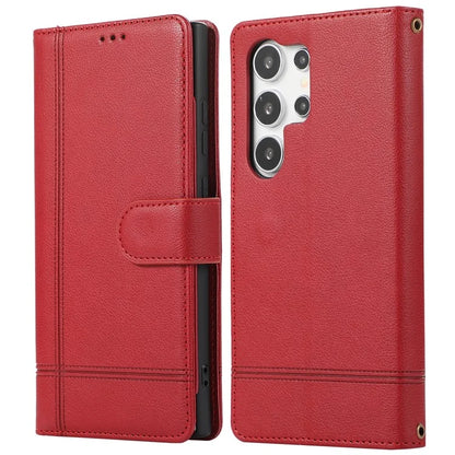 For Samsung Galaxy S24 Ultra Cell Phone Cases Folio Flip Leather Protection Cover with Mirror
