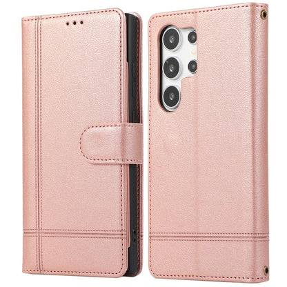 For Samsung Galaxy S24 Ultra Cell Phone Cases Folio Flip Leather Protection Cover with Mirror