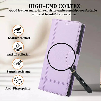 For Samsung Galaxy S24 Ultra Cell Phone Cases Folio Flip Leather Protection Cover with Mirror