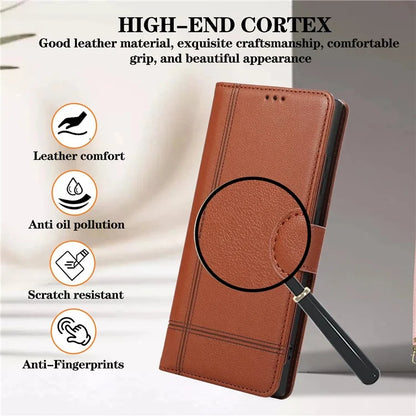 For Samsung Galaxy S24 Ultra Cell Phone Cases Folio Flip Leather Protection Cover with Mirror