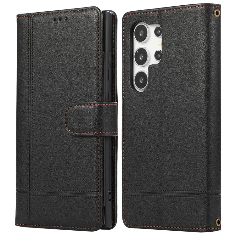 For Samsung Galaxy S24 Ultra Cell Phone Cases Folio Flip Leather Protection Cover with Mirror
