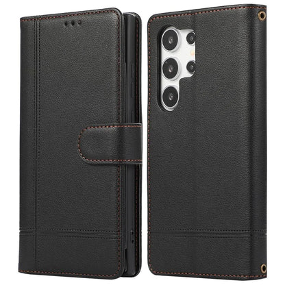 For Samsung Galaxy S24 Ultra Cell Phone Cases Folio Flip Leather Protection Cover with Mirror