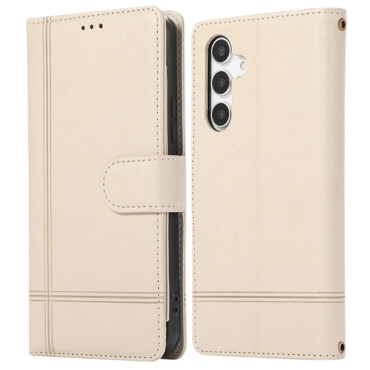 For Samsung Galaxy A54 5G Cell Phone Case Built-in Mirror PU Leather Wallet Stand Anti-drop Cover