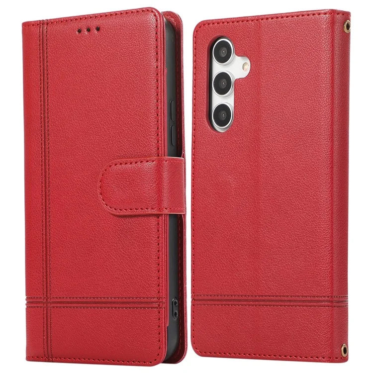 For Samsung Galaxy A54 5G Cell Phone Case Built-in Mirror PU Leather Wallet Stand Anti-drop Cover