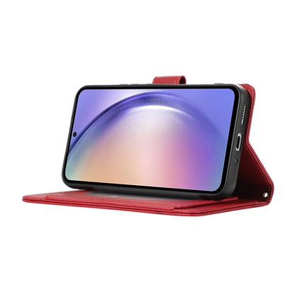 For Samsung Galaxy A54 5G Cell Phone Case Built-in Mirror PU Leather Wallet Stand Anti-drop Cover