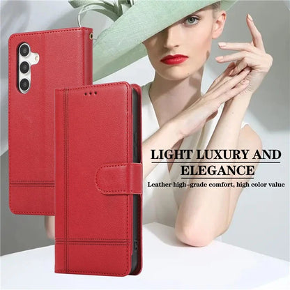 For Samsung Galaxy A54 5G Cell Phone Case Built-in Mirror PU Leather Wallet Stand Anti-drop Cover