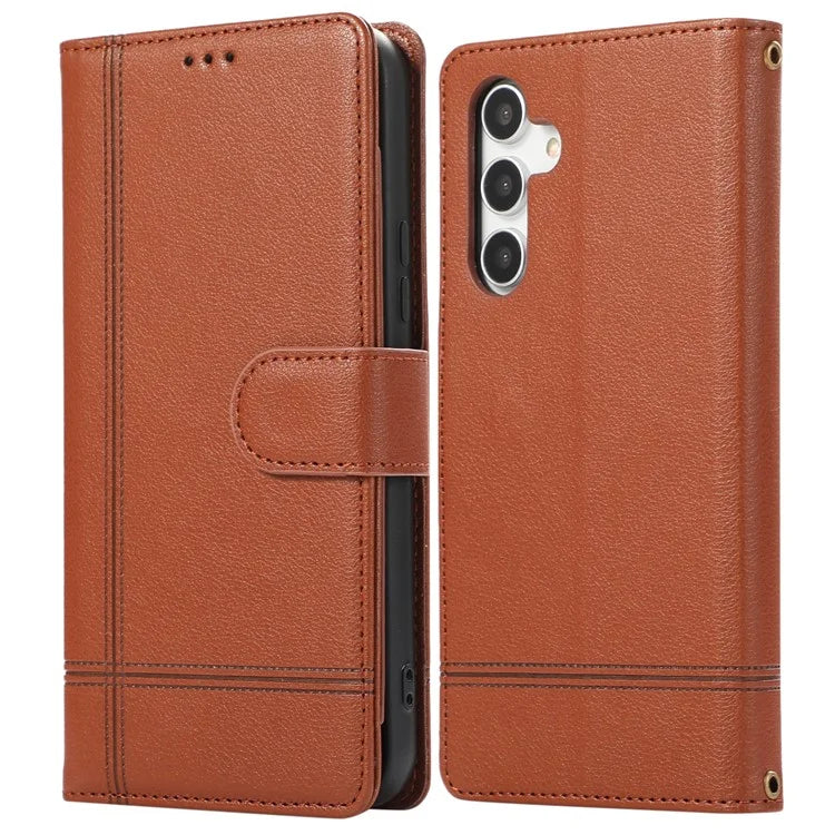 For Samsung Galaxy A54 5G Cell Phone Case Built-in Mirror PU Leather Wallet Stand Anti-drop Cover