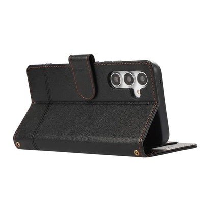 For Samsung Galaxy A54 5G Cell Phone Case Built-in Mirror PU Leather Wallet Stand Anti-drop Cover