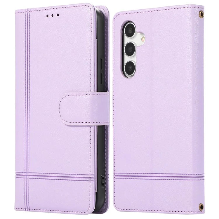 For Samsung Galaxy A54 5G Cell Phone Case Built-in Mirror PU Leather Wallet Stand Anti-drop Cover