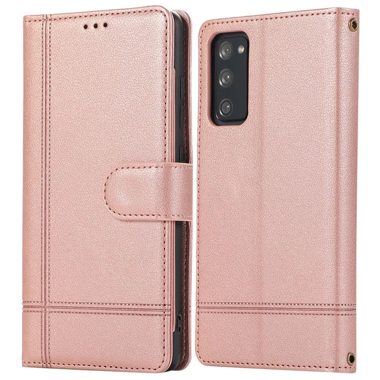 For Samsung Galaxy S20 FE 4G / S20 FE 5G / S20 Lite / S20 FE 2022 Case Leather Wallet Phone Cover with Mirror