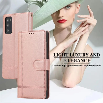 For Samsung Galaxy S20 FE 4G / S20 FE 5G / S20 Lite / S20 FE 2022 Case Leather Wallet Phone Cover with Mirror