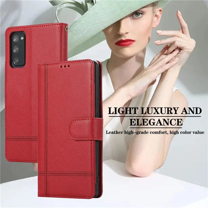 For Samsung Galaxy S20 FE 4G / S20 FE 5G / S20 Lite / S20 FE 2022 Case Leather Wallet Phone Cover with Mirror