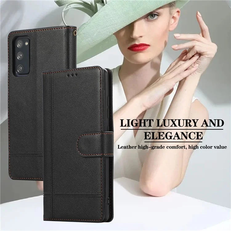 For Samsung Galaxy S20 FE 4G / S20 FE 5G / S20 Lite / S20 FE 2022 Case Leather Wallet Phone Cover with Mirror
