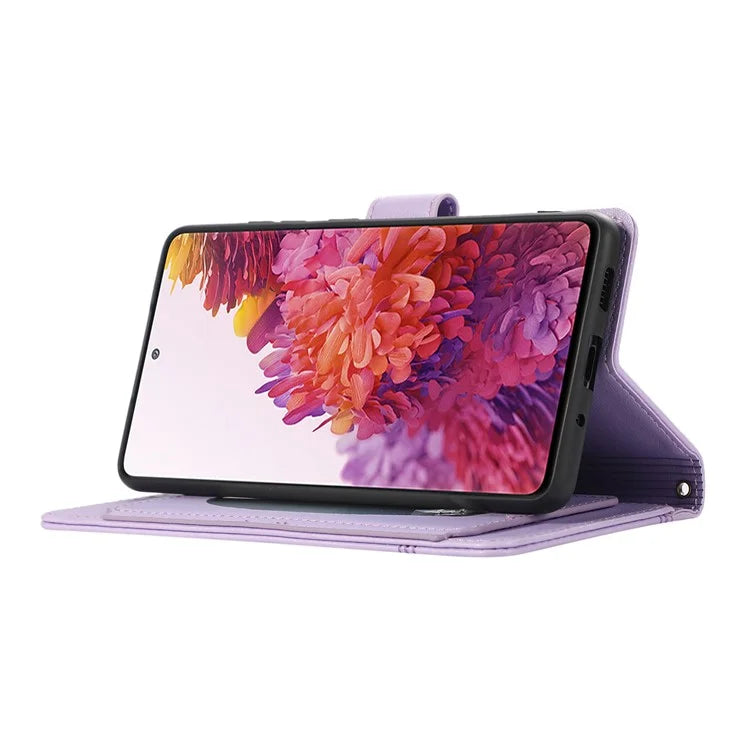 For Samsung Galaxy S20 FE 4G / S20 FE 5G / S20 Lite / S20 FE 2022 Case Leather Wallet Phone Cover with Mirror