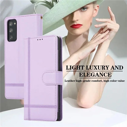 For Samsung Galaxy S20 FE 4G / S20 FE 5G / S20 Lite / S20 FE 2022 Case Leather Wallet Phone Cover with Mirror