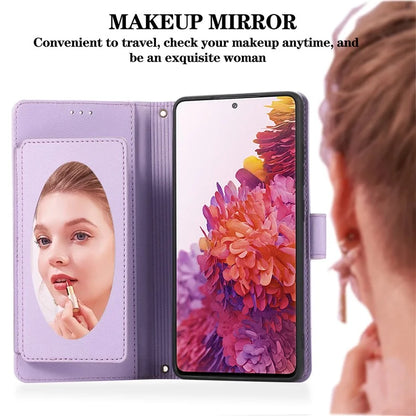 For Samsung Galaxy S20 FE 4G / S20 FE 5G / S20 Lite / S20 FE 2022 Case Leather Wallet Phone Cover with Mirror