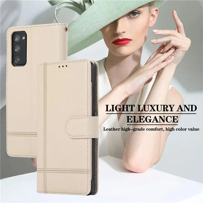 For Samsung Galaxy S20 FE 4G / S20 FE 5G / S20 Lite / S20 FE 2022 Case Leather Wallet Phone Cover with Mirror