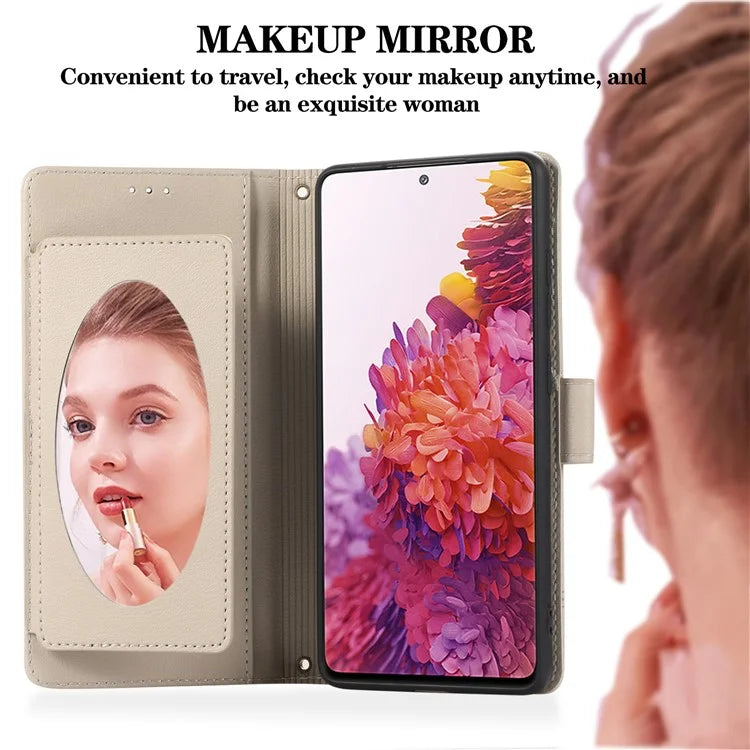 For Samsung Galaxy S20 FE 4G / S20 FE 5G / S20 Lite / S20 FE 2022 Case Leather Wallet Phone Cover with Mirror