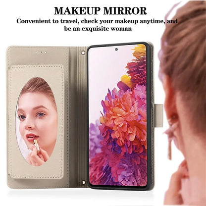 For Samsung Galaxy S20 FE 4G / S20 FE 5G / S20 Lite / S20 FE 2022 Case Leather Wallet Phone Cover with Mirror