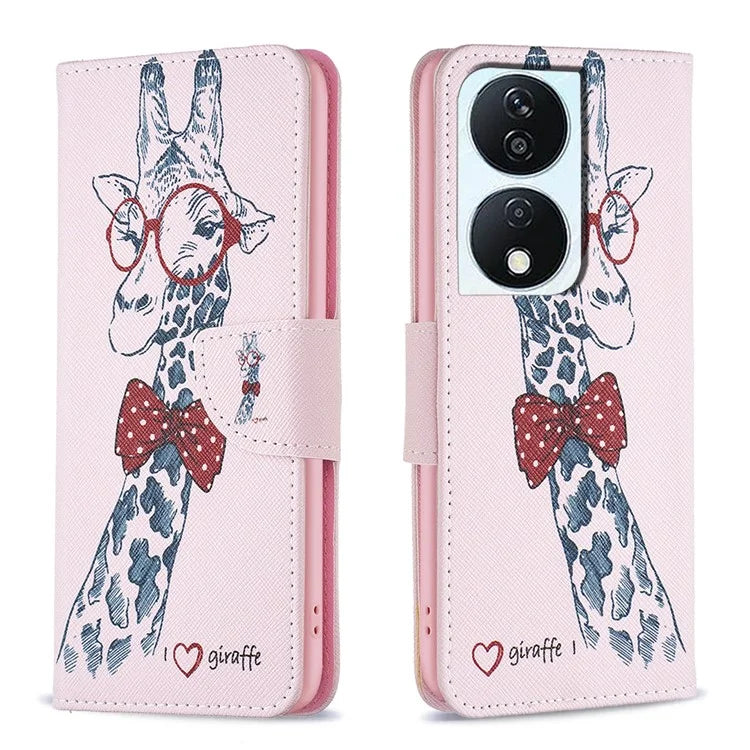 For Honor X7b 4G PU Leather Magnetic Flip Cover Pattern Wallet Phone Case