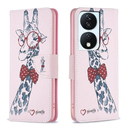For Honor X7b 4G PU Leather Magnetic Flip Cover Pattern Wallet Phone Case