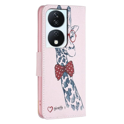 For Honor X7b 4G PU Leather Magnetic Flip Cover Pattern Wallet Phone Case