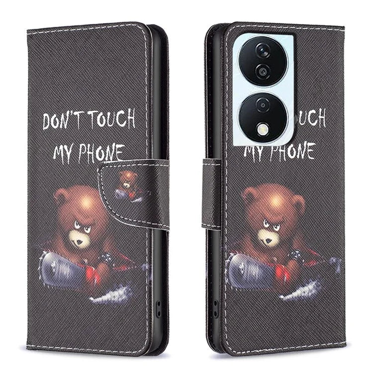 For Honor X7b 4G PU Leather Magnetic Flip Cover Pattern Wallet Phone Case