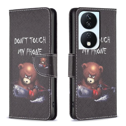 For Honor X7b 4G PU Leather Magnetic Flip Cover Pattern Wallet Phone Case